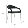 HomeRoots Set of Two Gray And Silver Upholstered Polyester Open Back Dining Arm Chairs - 3 of 4