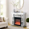 Coolbibila Modern Indoor Silver Diamond Mirrored Electric TV Fireplace Cabinet,Freestanding Home Office Fireplace with Remote Control and Finish - 2 of 4