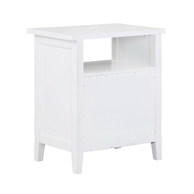 Walker White Poplar Wood 2-Drawer Nightstand with Nickel Knobs