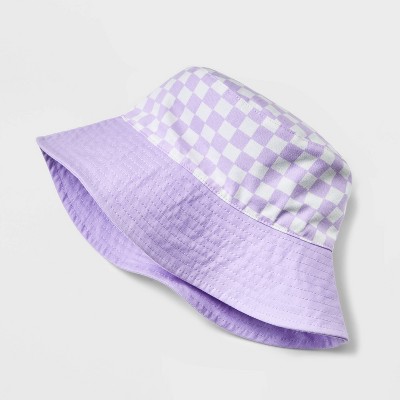 Kids' Checkered Bucket Hat - Cat & Jack™ Light Purple