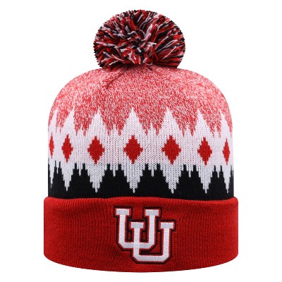 NCAA Utah Utes Men's Jagged Knit Cuffed Beanie with Pom