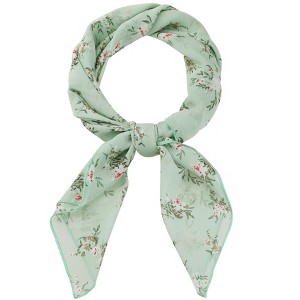 Allegra K Women's Chiffon Floral Print Square Scarves Kerchief Neck Scarf Neckerchief - 1 of 4