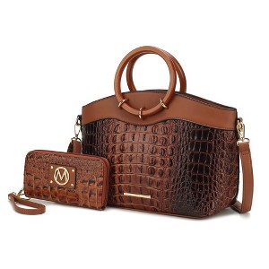 MKF Collection Phoebe Tote Women’s Faux Crocodile-Embossed Vegan Leather with Wristlet Wallet Bag by Mia K - 1 of 4