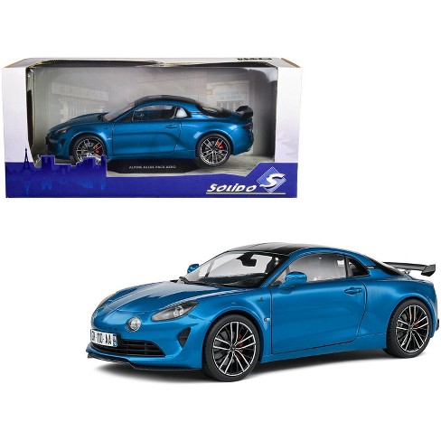 2023 Alpine A110S Pack Aero Bleu Alpine Blue Metallic with Black Top 1/18  Diecast Model Car by Solido