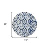 Navy Blue And Ivory Geometric Washable Indoor Outdoor Area Rug - 3 of 4