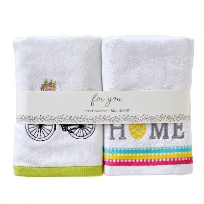 SKL Home 4pc Sunshine Hand Towel Set : Microfiber, Machine Washable, Non-Slip Backing