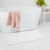 20"x32" Knit Striped Chenille Bath Rug Fringe White - Threshold™ - image 2 of 4