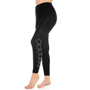 Bamboo Rayon Leggings for Women – Soft Stretch, Full-Length, Fancy Accessories, S-M - 1 of 4