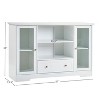 51" Farmhouse Sideboard Buffet Cabinet with Glass Doors, Drawers and Adjustable Shelves, Wooden Kitchen Storage Coffee Bar for Dining Room Entryway - 3 of 4