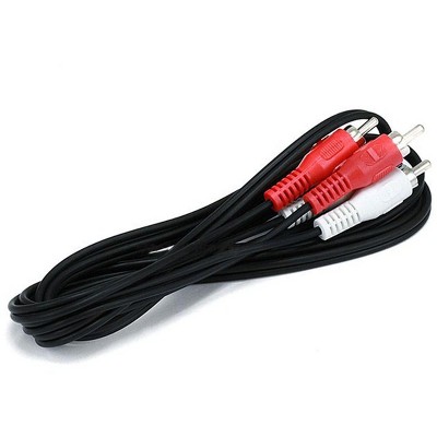 Monoprice Two-Channel Cable - 6 Feet - Black | 28AWG, with Red and White 2 RCA Plug/2 RCA Plug Male/Male