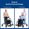 Costway Rollator Walker with Seat Folding Walker with 8-inch Wheels Supports up to 350lbs Black/Red/Blue - 3 of 4