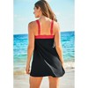Swim 365 Women's Plus Size Two-Piece Colorblock Swim Dress - 3 of 4