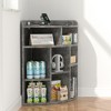 VECELO 3-Tier Corner Cabinet Cube Bookshelf, Wooden 8 Cubby Bookshelf for Small Space, Black/Brown/White/Gray - 4 of 4