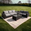 Courtyard Casual St Lucia 5 pc Sectional Set with Armless Middle Chair to Ext Corner End - 2 of 2