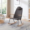 OUTSUPPLY Accent Chairs with Adjustable Headrest Pillow, Modern Rocking Chairs, Comfy Side Chair for Nursery, Bedroom, Living Room - 3 of 4
