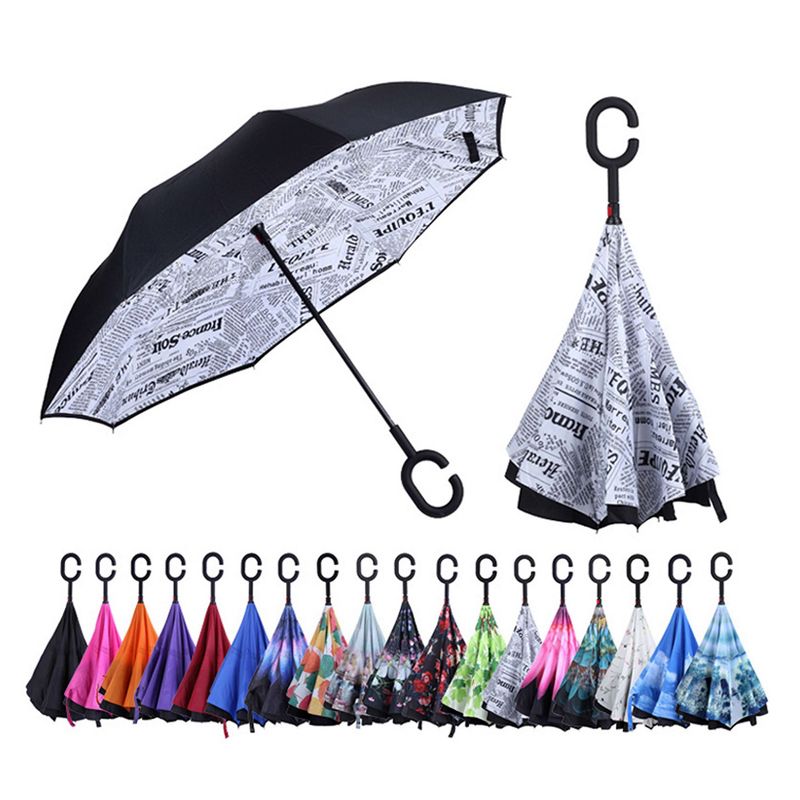 Windproof Inverted Reverse Close Umbrella, 5 of 7