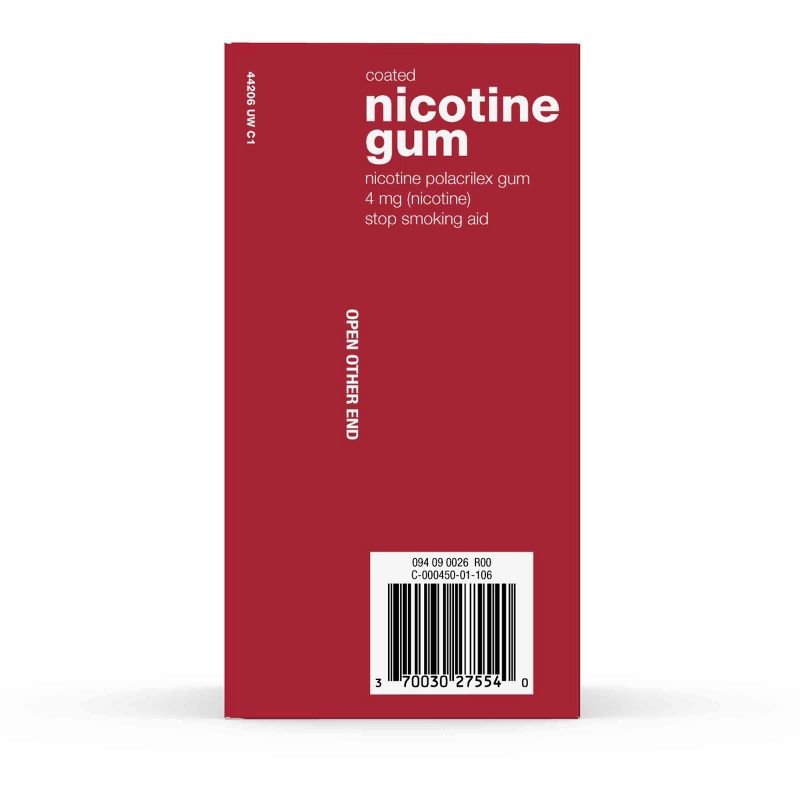 Coated Nicotine 4mg Gum Stop Smoking Aid - Cinnamon - up & up™, 6 of 11