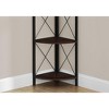 TOAOTBNBO 4 Tier Corner Bookshelves Storage Organizer, Tall Narrow Bookcase with Three Metal Legs, Living Room Book Shelf with X-Design - 4 of 4