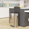 LunaLulinlk 13 Gallon 50L Kitchen Foot Pedal Operated Soft Close Trash Can - Stainless Steel Ellipse Bustbin - 4 of 4