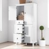 62-Inch Tall Retro Storage Cabinet with 3 Drawers, 3 Doors, Adjustable Shelves & Anti-Tip Kit, Multi-Purpose Organizer - 4 of 4