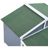 Gulches Blue Wood - Built Waterproof Dog House, Cottage - Style with Porch, Raised Floor, Asphalt Roof for Medium Dogs, 2 Doors - 4 of 4