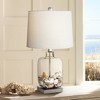 360 Lighting Coastal Accent Table Lamp 21.75" High Clear Glass Fillable Sea Shells White Drum Shade for Living Room Family Bedroom Bedside - 2 of 4