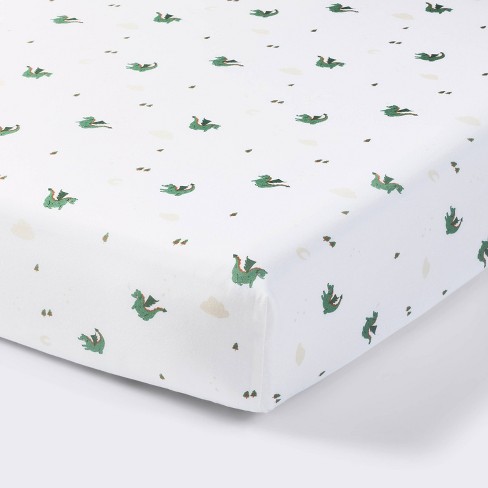 Cotton Fitted Crib Sheet - Dragons - Cloud Island™ - image 1 of 4