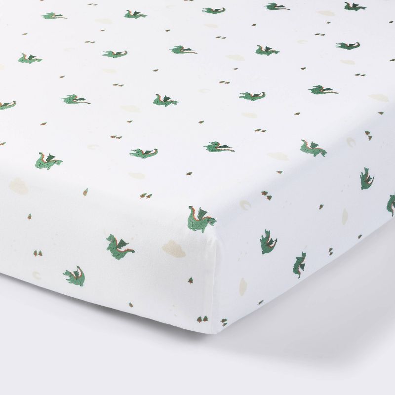 Cotton Fitted Crib Sheet - Dragons - Cloud Island&#8482;, 1 of 6