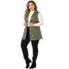 Agnes Orinda Women's Plus Size Lapel Suede Long Sleeveless Fashion Vest - 3 of 4