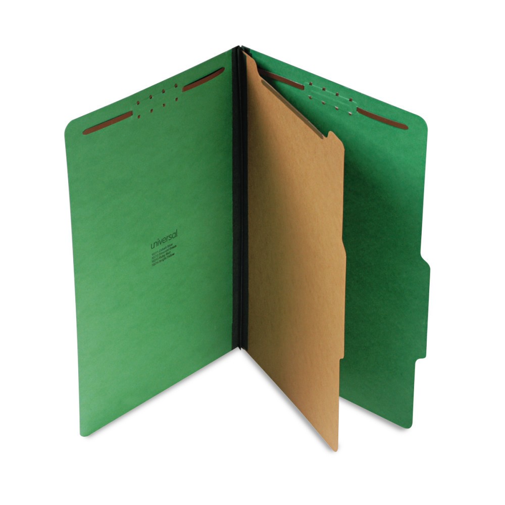 UPC 087547102121 product image for Universal Pressboard Classification Folders, Legal, Four-Section, Emerald Green, | upcitemdb.com