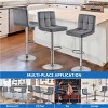 Yaheetech 2pcs Adjustable Modern Velvet Swivel Bar Stool with Backrest And Large Pedestal Base - 3 of 4