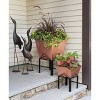 ACHLA Designs 23"x16.25" Indoor/Outdoor Square Galvanized Steel Flower Box with Black Wrought Iron Plant Stand Copper Plated - 4 of 4