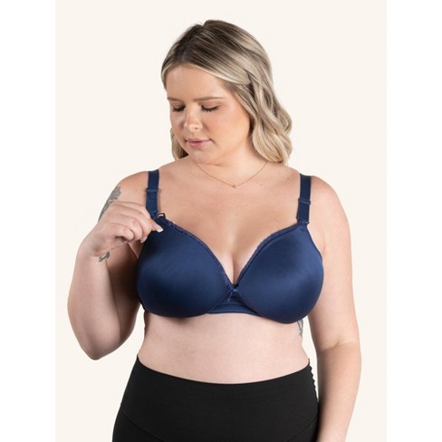 Leading Lady The Gabby - Wirefree T-shirt Nursing Bra In Sapphire, Size:  40dd : Target