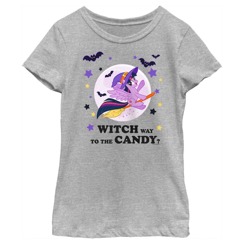 Girl's My Little Pony Halloween Twilight Sparkle Witch Candy T-Shirt, 1 of 6