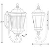 Progress Lighting Crawford 1-Light Outdoor Wall Lantern in Black with Etched White Glass Shade - 2 of 4
