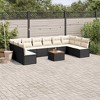 vidaXL 11 Piece Patio Sofa Set with Cushions - Black and Cream - 2 of 4