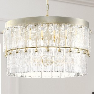 Urban Ambiance Luxury Glam Indoor Chandelier,  16-3/8''H x 24-7/8"W x 24-7/8''D,  Gilded Silver Finish, UHP4950 - 1 of 4