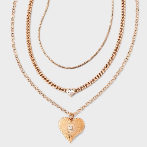 Sugarfix By Baublebar Layered Heart Pendant Necklace - Gold : Target
