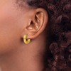 Chisel Stainless Steel Polished Yellow IP-plated Laser cut Hinged Hoop Earrings - 3 of 4