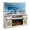SinCiDo 75" Fireplace TV Stand, Entertainment Center w/ Fireplace, Remote Control, 7 Types of 3D Flames & Led Lights, 2 Drawers, Sliding Barn Door - 4 of 4