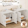 Cat Litter Box Enclosure 55.1" Double Litter Box Furniture Large Cat Box Enclosure Kitty Litter Box for 2 Cats Hidden Cat Litter Cabinet - 3 of 4