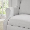 Sure Fit 2pc Ultimate Stretch Suede Wingback Chair Slipcover Light Gray: Pet-Friendly, Indoor Use, Machine Washable - 2 of 4