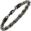 Steeltime Men's stainless steel oxidized double round link bracelet - 2 of 4