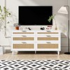 ALEXOUN 59" Rattan Dresser with 6 Drawers,Clothes Storage Cabinet for Bedroom, Metal Handle & Wood Legs for Hallway, Living Room, Bedroom - 4 of 4