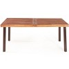 Tangkula 3-Piece Outdoor Acacia Wood Picnic Dining Table and Stool Set with Umbrella Hole - 4 of 4
