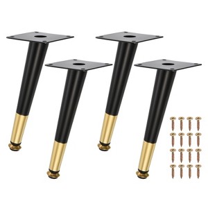 Unique Bargains Metal Sofa Furniture Leg with Screws for Cupboard Table 4 Pcs - 1 of 4