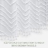 Aoibox White Fabric Boho Shower Curtain with Textured Tufted Chevron Design, Waterproof and Elegant for Bathroom Decor - 3 of 4