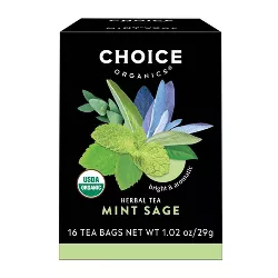 Choice Organics Mint Sage Tea - 16ct