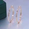 Mult - colors Crystal Stainless Steel Hoop Earring for Women, Hypoallergenic, Large 2 Hoops - 2 of 4