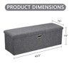 VECELO Folding Storage Ottoman Bench, End of Bed Linen Fabric Foot Rest Stool with Padded Seat, Large Footstool for Bedroom or Living Room - 3 of 4